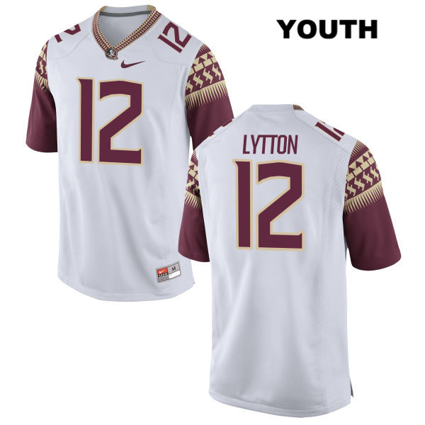Youth NCAA Nike Florida State Seminoles #12 A.J. Lytton College White Stitched Authentic Football Jersey VCK5469EF